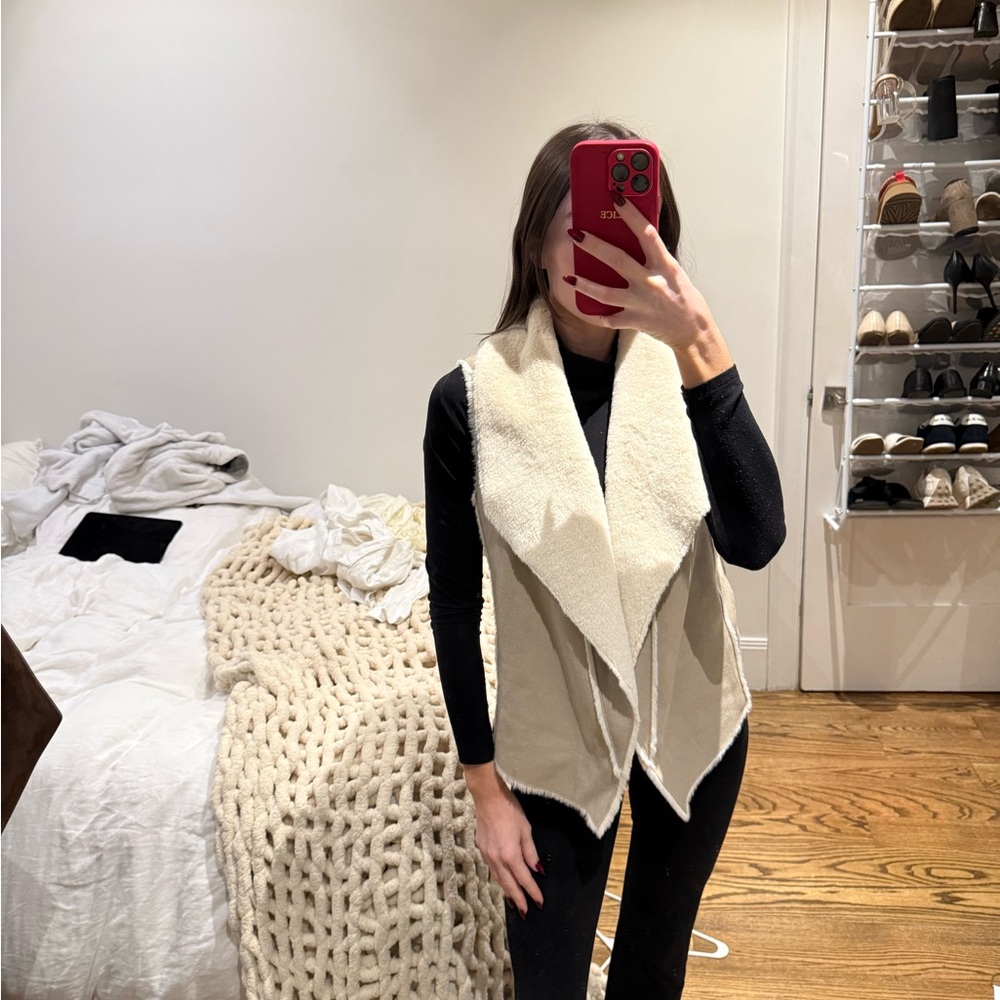 Stylish Cream Shearling Vest